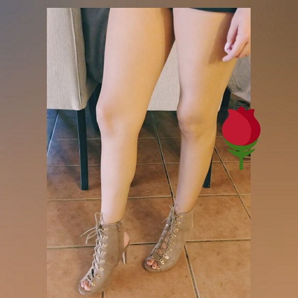 Bella Marie Shoes - Last 8 Taupe Suede Heel PRICE IS FIRM